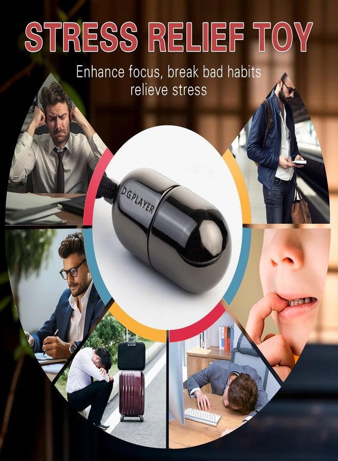 D.G.PLAYER D.G. PLAYER Fidget Toys Adults: Premium Capsules Metal Magnetic Fidget Slider Cliker- Spin, Push, Wear as Pendant - Ultimate Stress Relief & Focus Enhancer for Busy Hands(Black) - Image 5